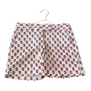 Ann Taylor Loft Riviera Short Size 4 White Red orange Floral